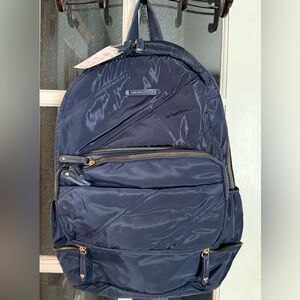 Heart Love Navy Nylon Backpack